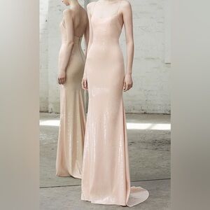Alex Perry Light Pink Sequin Evening Gown size 6